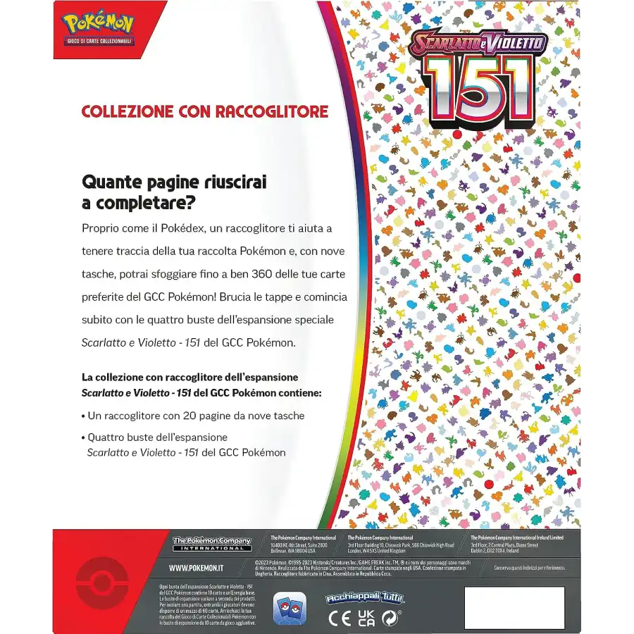 Pokemon Album Raccoglitore Scarlatto e Violetto 151 - ITALIANO