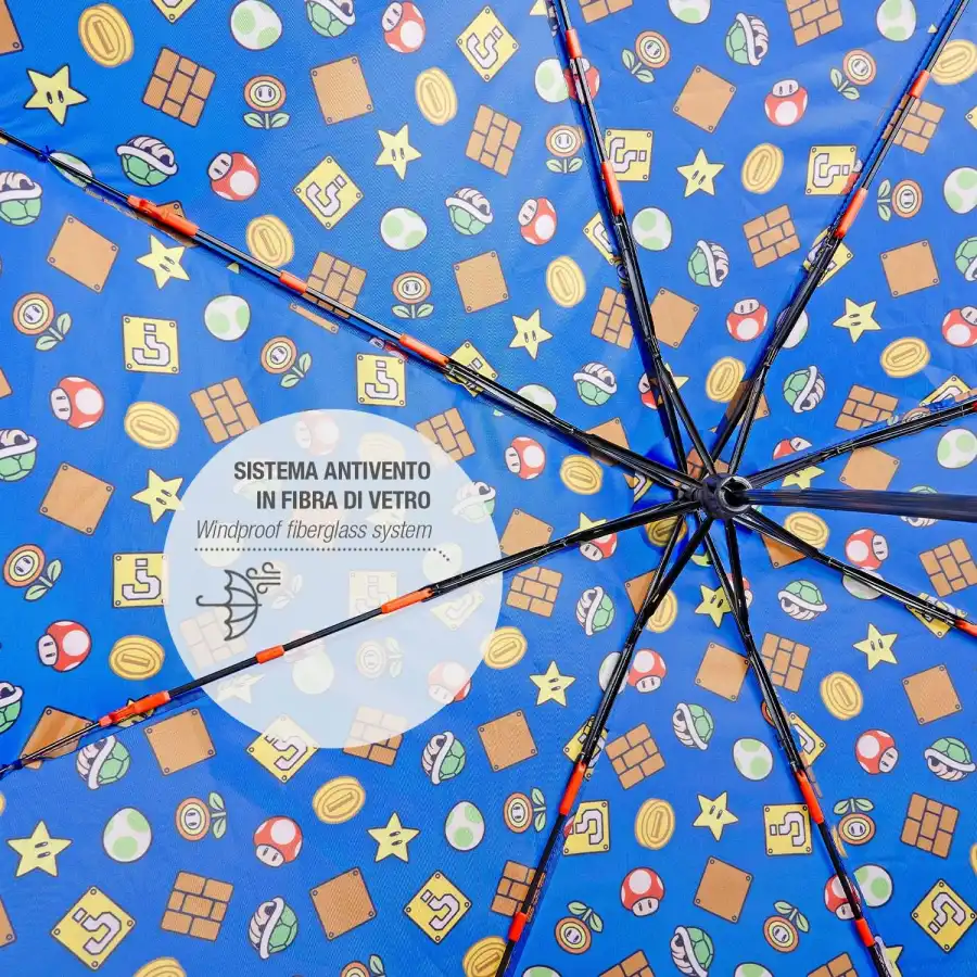 Ombrello Pieghevole Super Mario