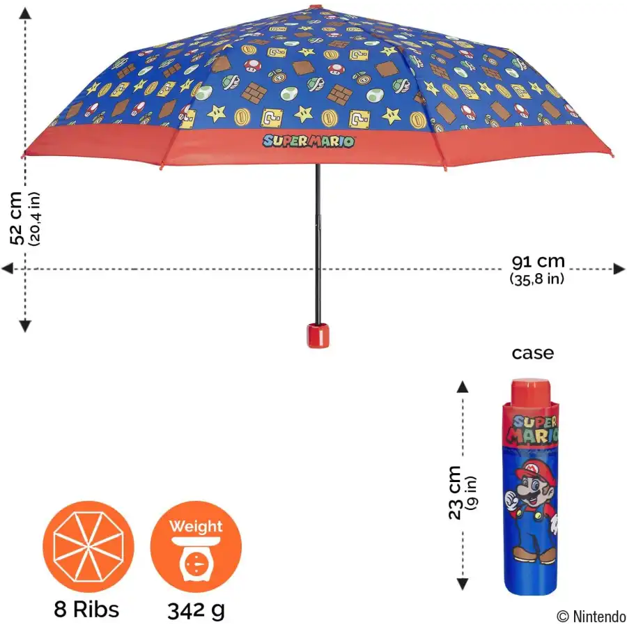 Ombrello Pieghevole Super Mario