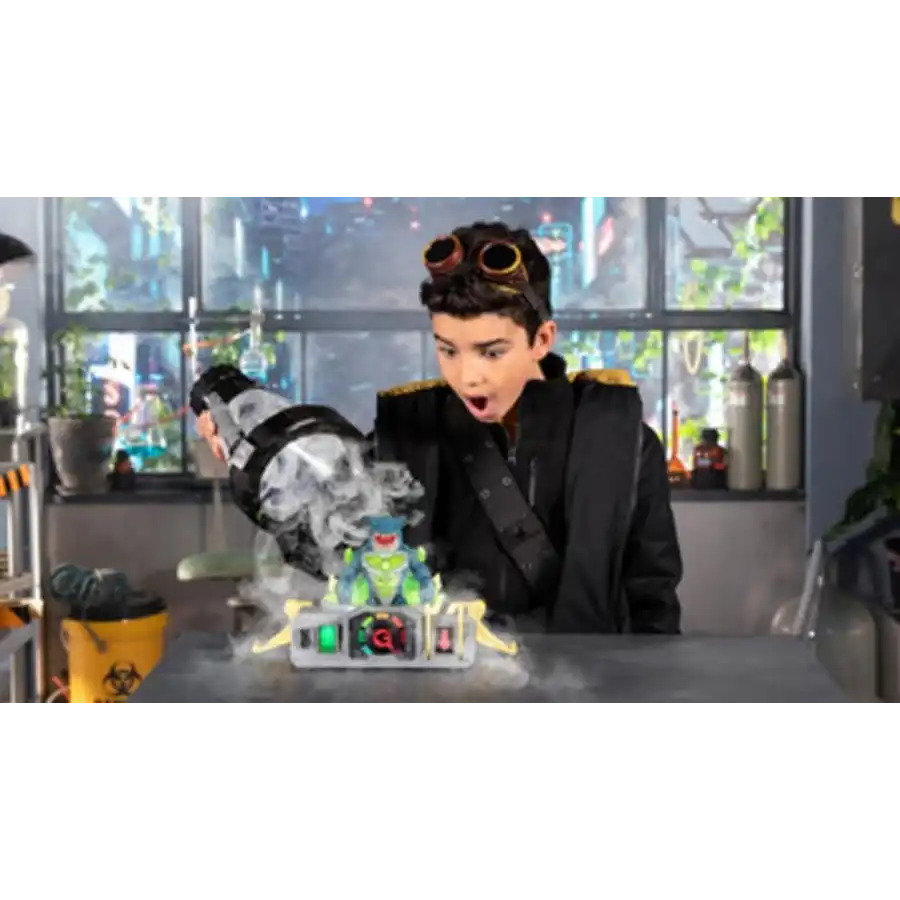 Beast Lab, Laboratorio Esperimenti Slime per la Creazione Squalo Bestia 20 cm con Luci, Suoni e Accessori