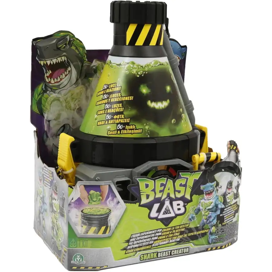 Beast Lab, Laboratoire d'expérimentation Slime pour la création de Beast  Shark 20 cm avec lumières, sons et accessoires