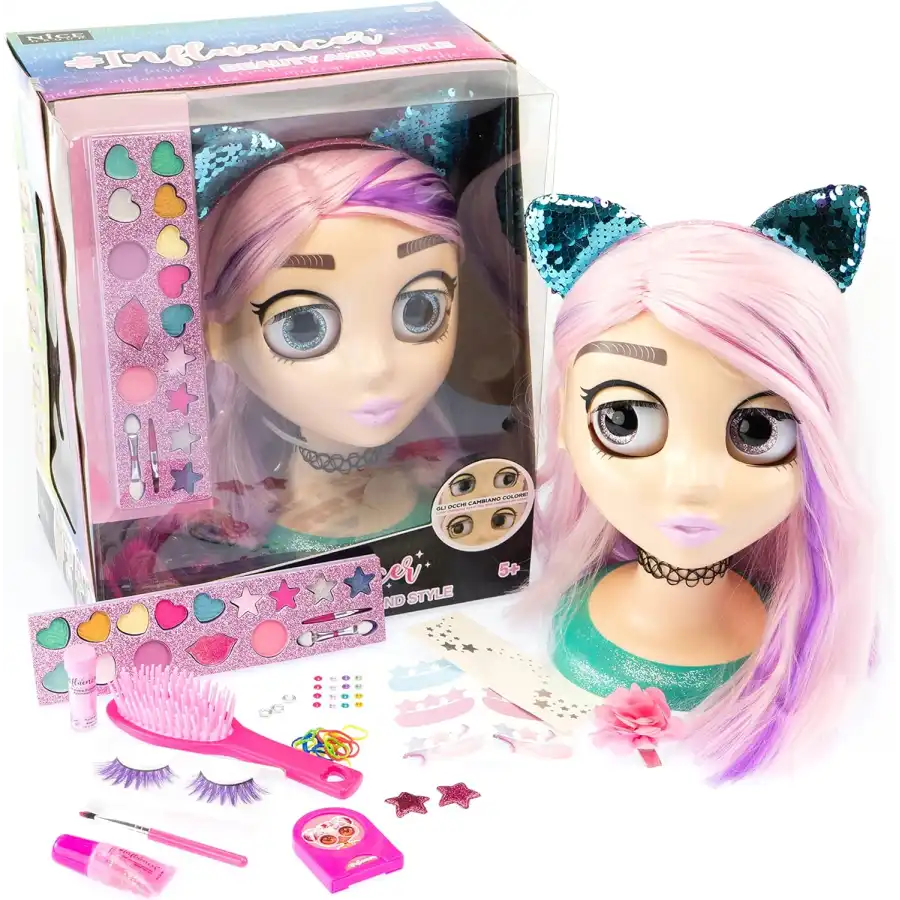 Influencer Make Up Doll, Testa da Truccare e Pettinare