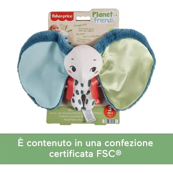 Fisher-Price Amici del Pianeta - Elefantino Dolci Orecchie, 3+ Mesi, HKD63