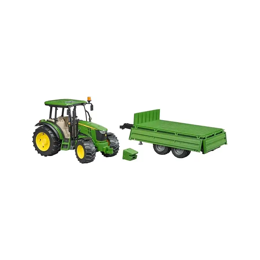 Bruder 02108 Trattore John Deere 5115M Con Rimorchio