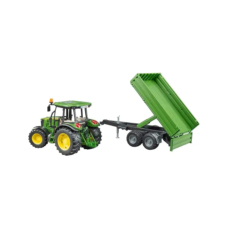 Bruder 02108 Trattore John Deere 5115M Con Rimorchio