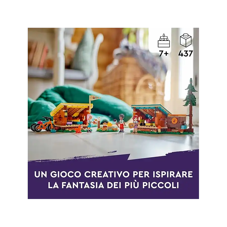 LEGO 42624 - Set Costruzioni LEGO Friends Cabine Relax al Campo Avventure