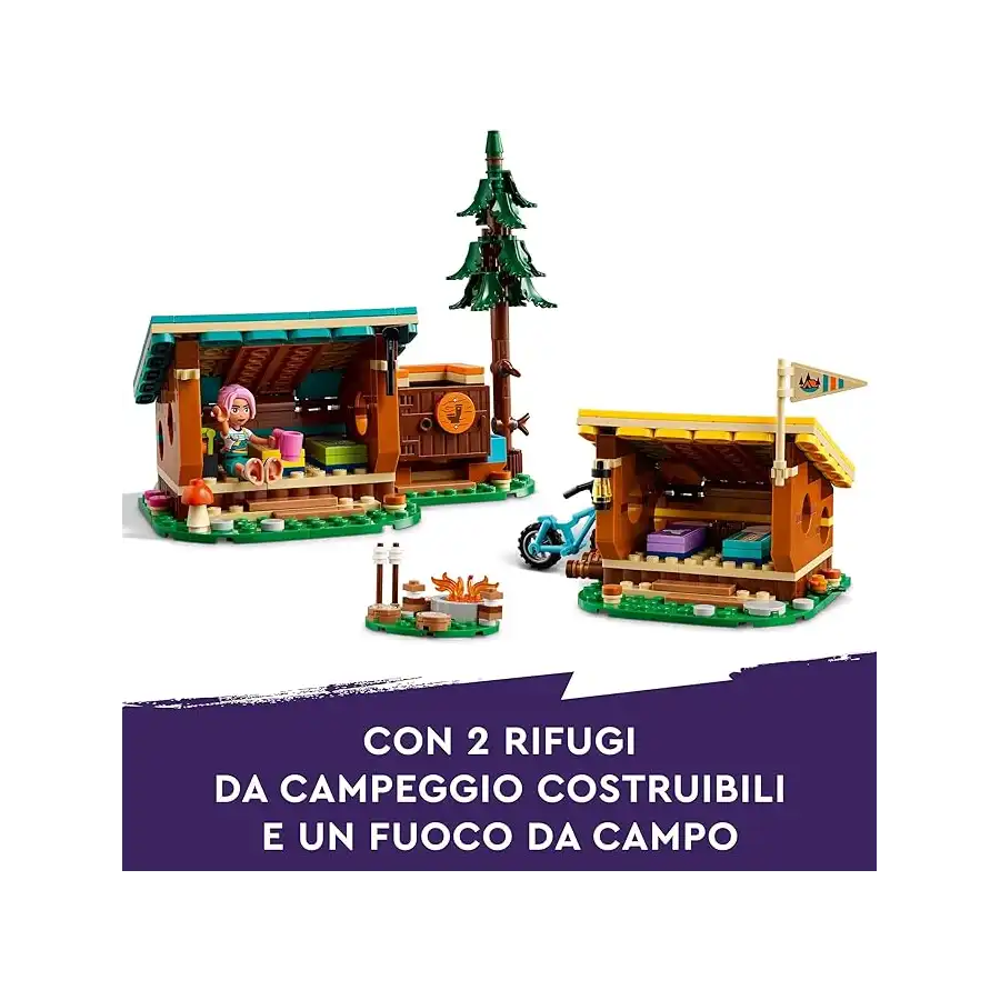 LEGO 42624 - Set Costruzioni LEGO Friends Cabine Relax al Campo Avventure