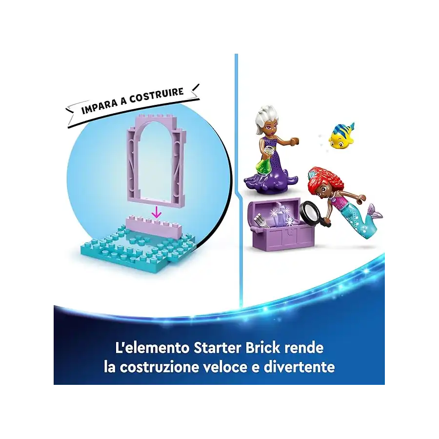 LEGO 43254 - Set Costruzioni Disney Princess La Caverna di Cristallo di Ariel