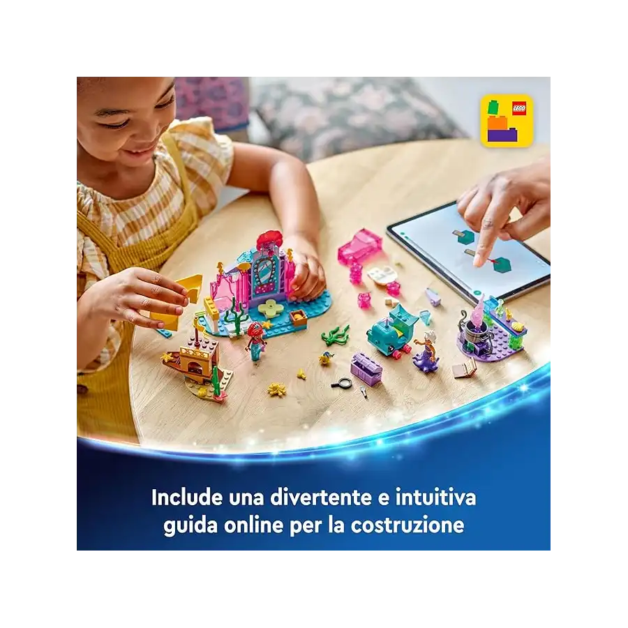 LEGO 43254 - Set Costruzioni Disney Princess La Caverna di Cristallo di Ariel