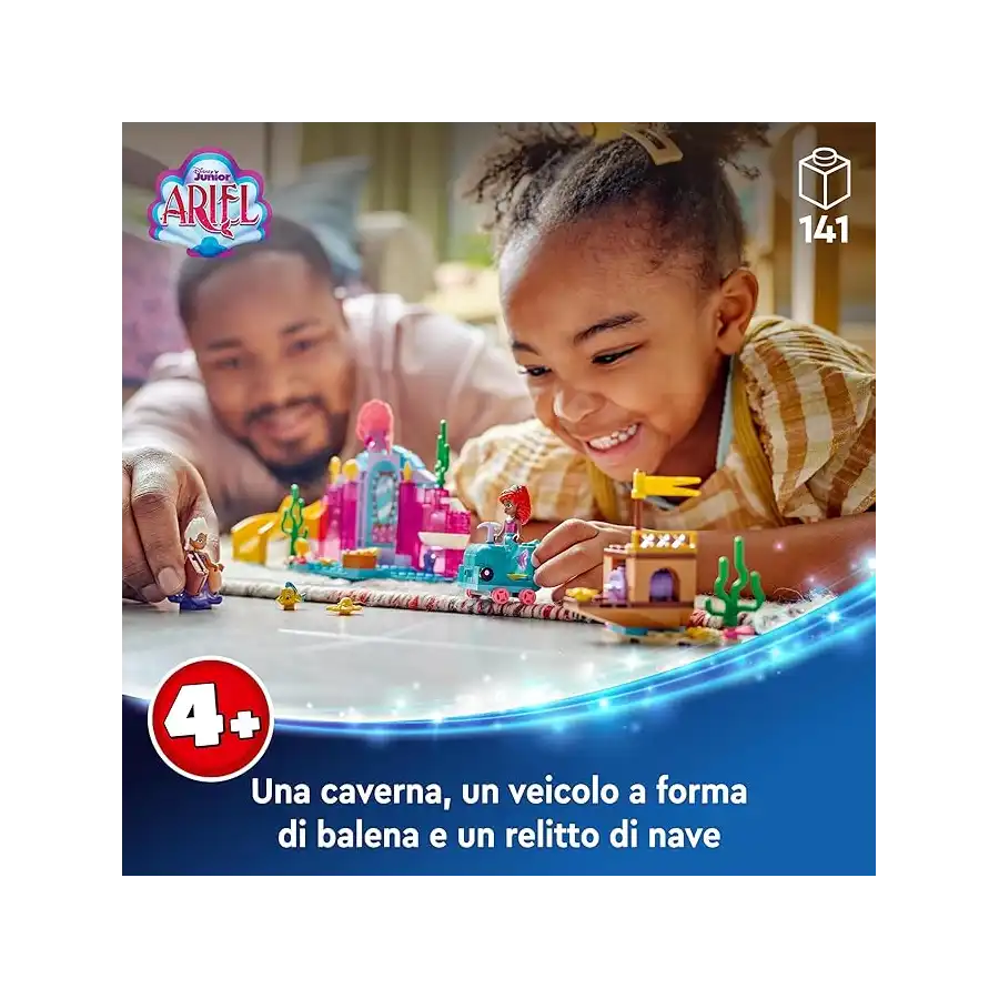 LEGO 43254 - Set Costruzioni Disney Princess La Caverna di Cristallo di Ariel