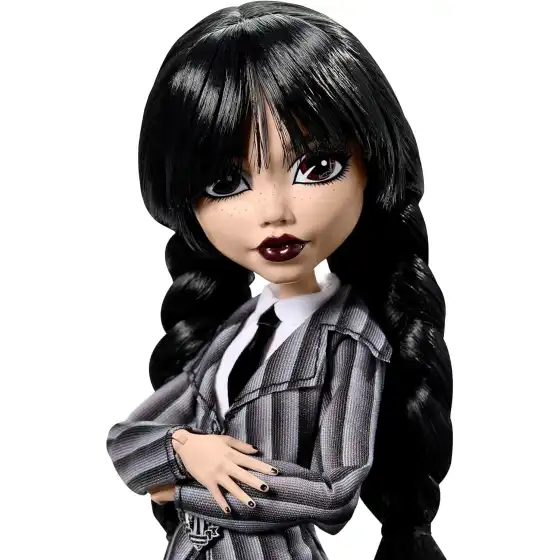 Monster High mercoledì, Bambola e Accessori, mercoledì Addams da Collezione in Uniforme Nevermore Academy, HXJ04