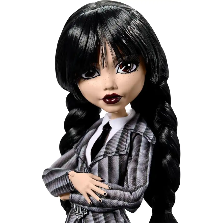 Monster High mercoledì, Bambola e Accessori, mercoledì Addams da Collezione in Uniforme Nevermore Academy, HXJ04
