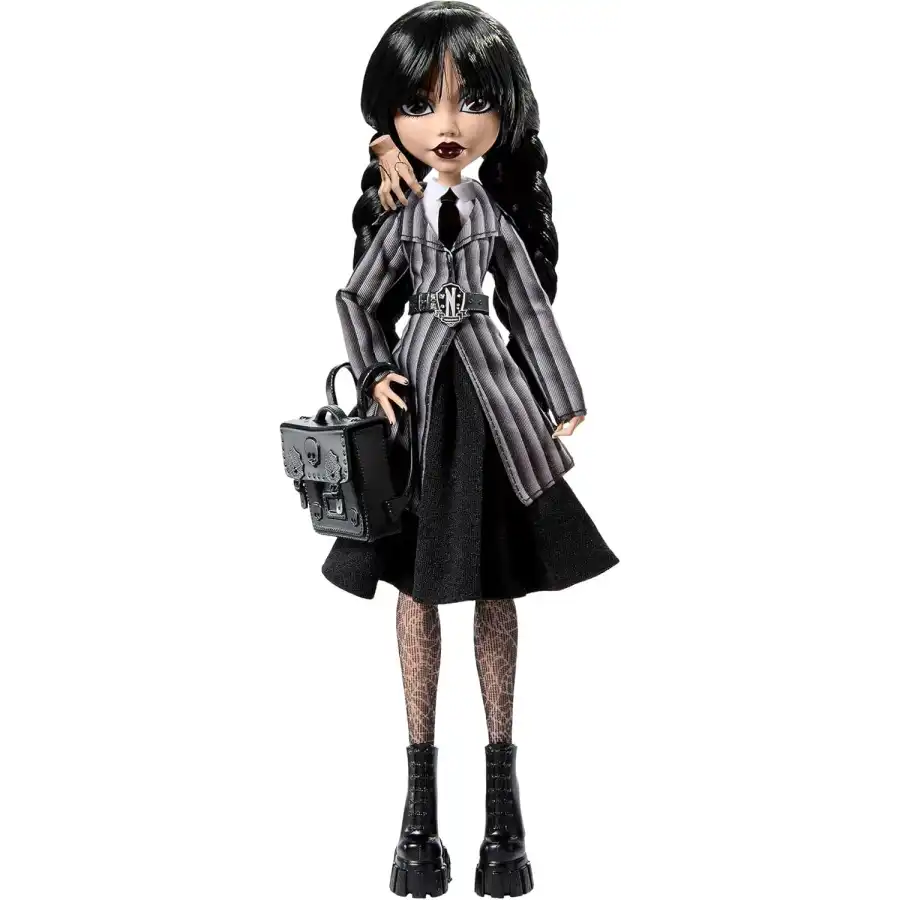 Monster High mercoledì, Bambola e Accessori, mercoledì Addams da Collezione in Uniforme Nevermore Academy, HXJ04