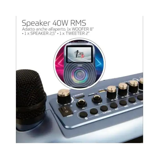 Canta Tu Karaoke Pro Blu - Karaoke con Schermo Touch e Trolley CTC10200