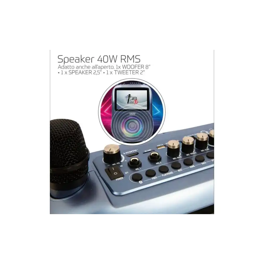 Canta Tu Karaoke Pro Blu - Karaoke con Schermo Touch e Trolley CTC10200