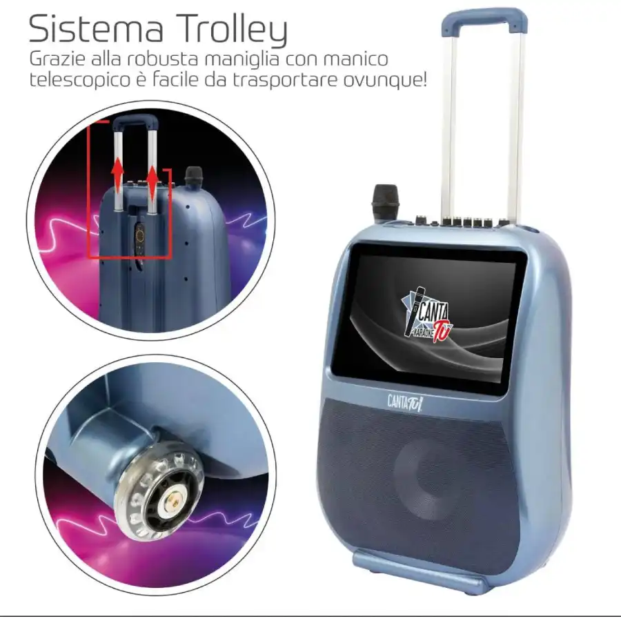 Canta Tu Karaoke Pro Blu - Karaoke con Schermo Touch e Trolley CTC10200