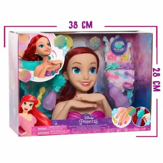 Disney Princess - Testa da pettinare Ariel Deluxe Styling Head