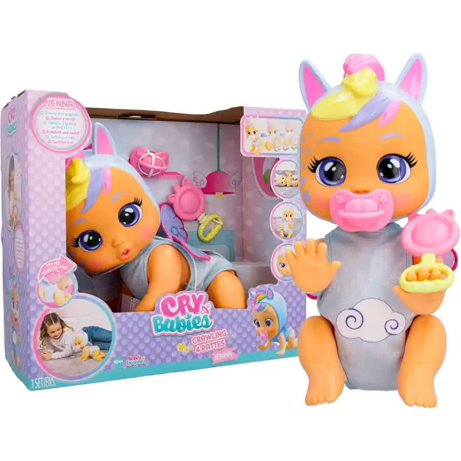 Cry Babies Crawling Jenna - Bambola Interattiva Jenna Gattona Davvero