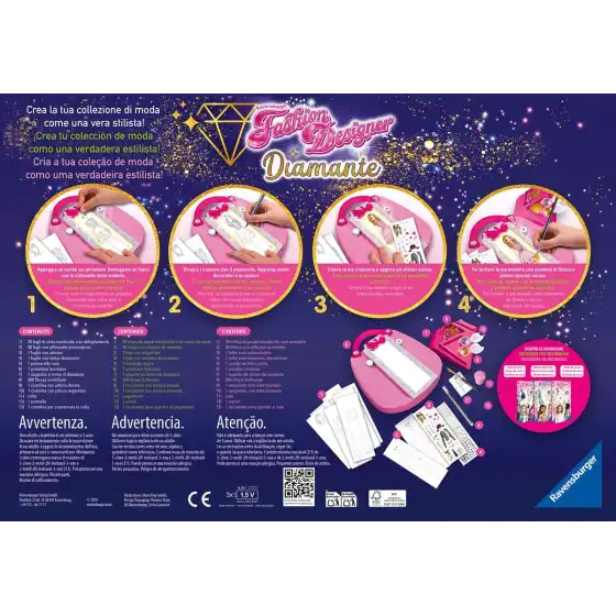 Ravensburger - Fashion Designer Diamante, Crea la tua Collezione di Moda