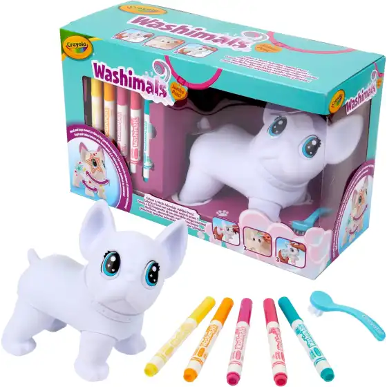 CRAYOLA Washimals Jumbo Pets - Big Wilbur Il Grande Cagnolino da Colorare Lavare e Ricolorare
