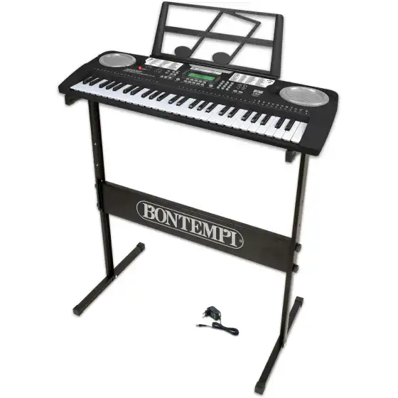 Bontempi | HarmonyLegs - Tastiera Digitale a 54 Tasti con Gambe, Connessione USB e adattatore di rete  690x220x700 mm