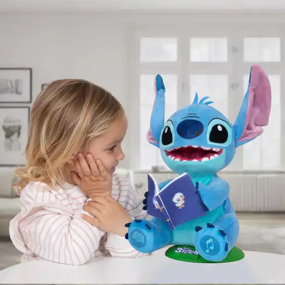Stitch Storyteller di Lilo & Stitch, Peluche Canta Canzoni e Racconta Storie in Italiano, Spagnolo e Francese, Luce Notturna