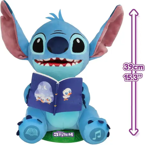 Stitch Storyteller di Lilo & Stitch, Peluche Canta Canzoni e Racconta Storie in Italiano, Spagnolo e Francese, Luce Notturna