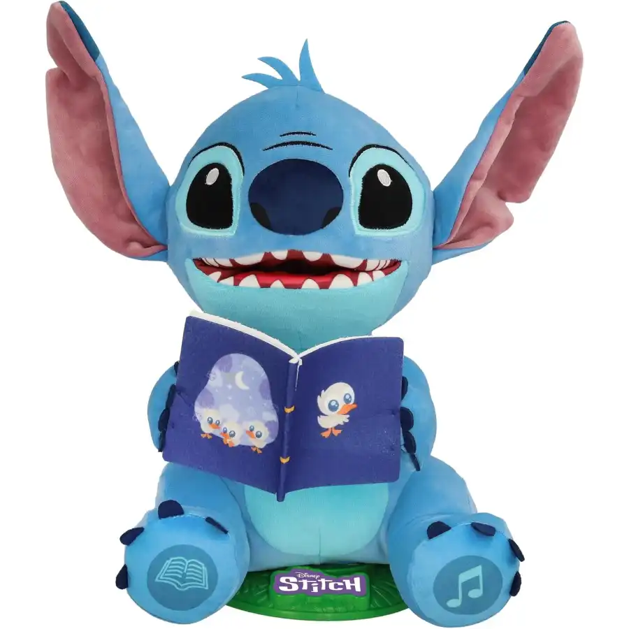 Stitch Storyteller di Lilo & Stitch, Peluche Canta Canzoni e Racconta Storie in Italiano, Spagnolo e Francese, Luce Notturna