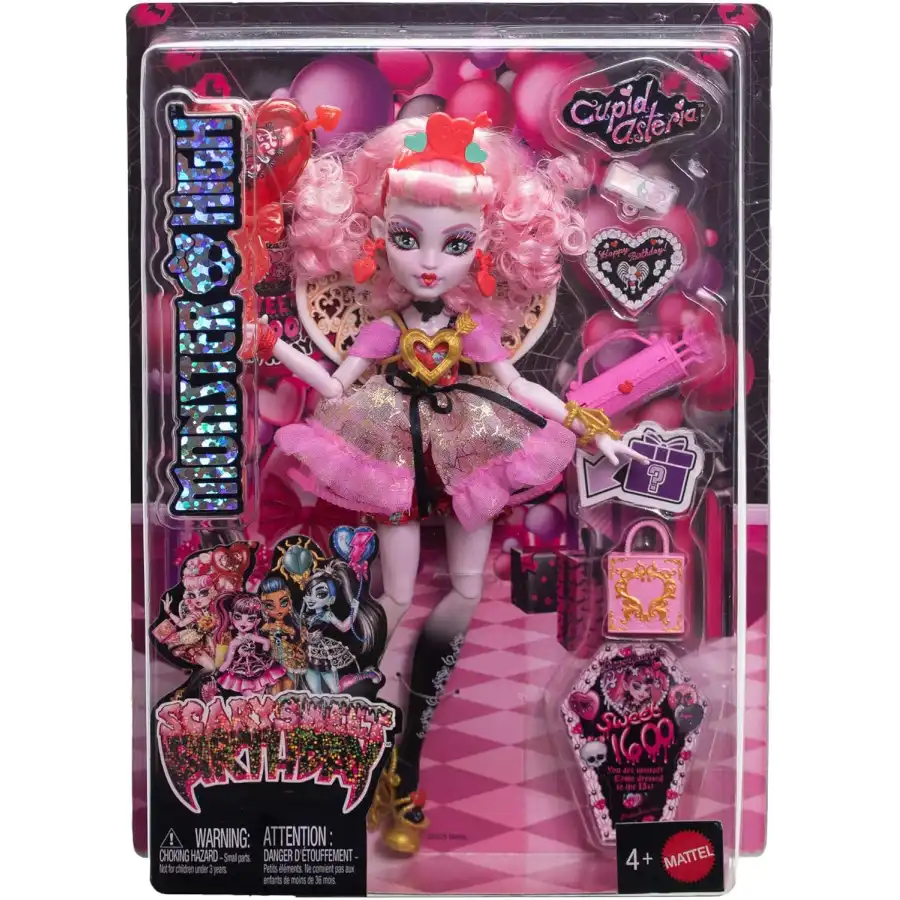 Monster High - Bambola Cupid Asteria Scary Sweet Birthday JBG77