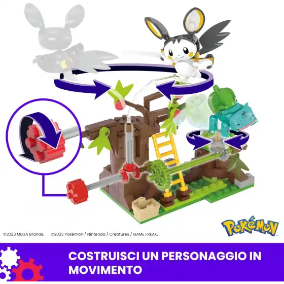 Mega Pokemon - Il Bosco Incantato di Emolga e Bulbasaur HTH69 Set da Costruire
