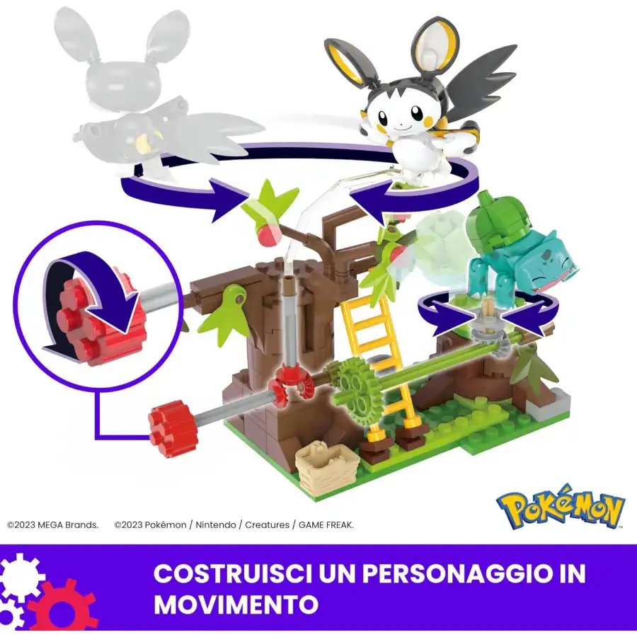 Mega Pokemon - Il Bosco Incantato di Emolga e Bulbasaur HTH69 Set da Costruire
