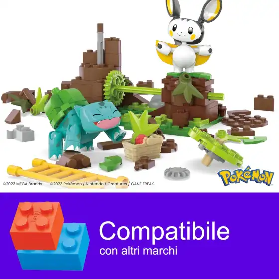 Mega Pokemon - Il Bosco Incantato di Emolga e Bulbasaur HTH69 Set da Costruire