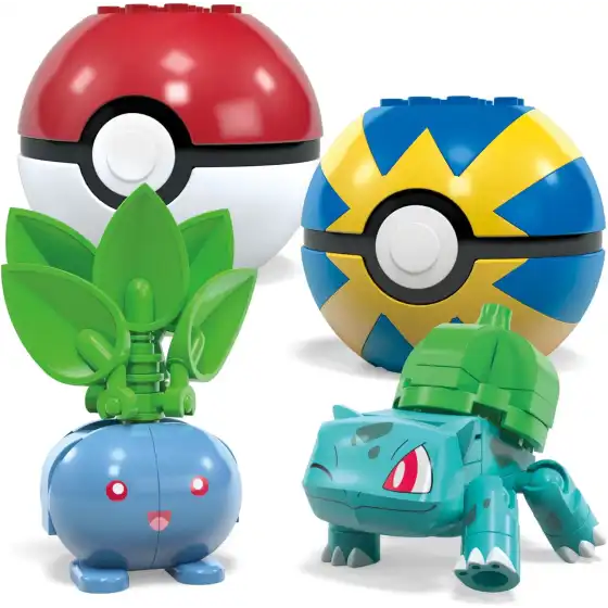 Mega Pokemon - Set 4 Pokeball di Tipo Erba da costruire HWR77