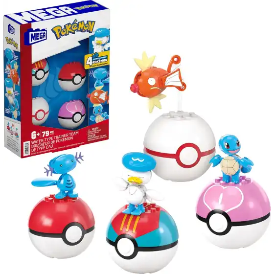 Mega Pokemon - Set 4 Pokeball di Tipo Acqua da costruire JCT42