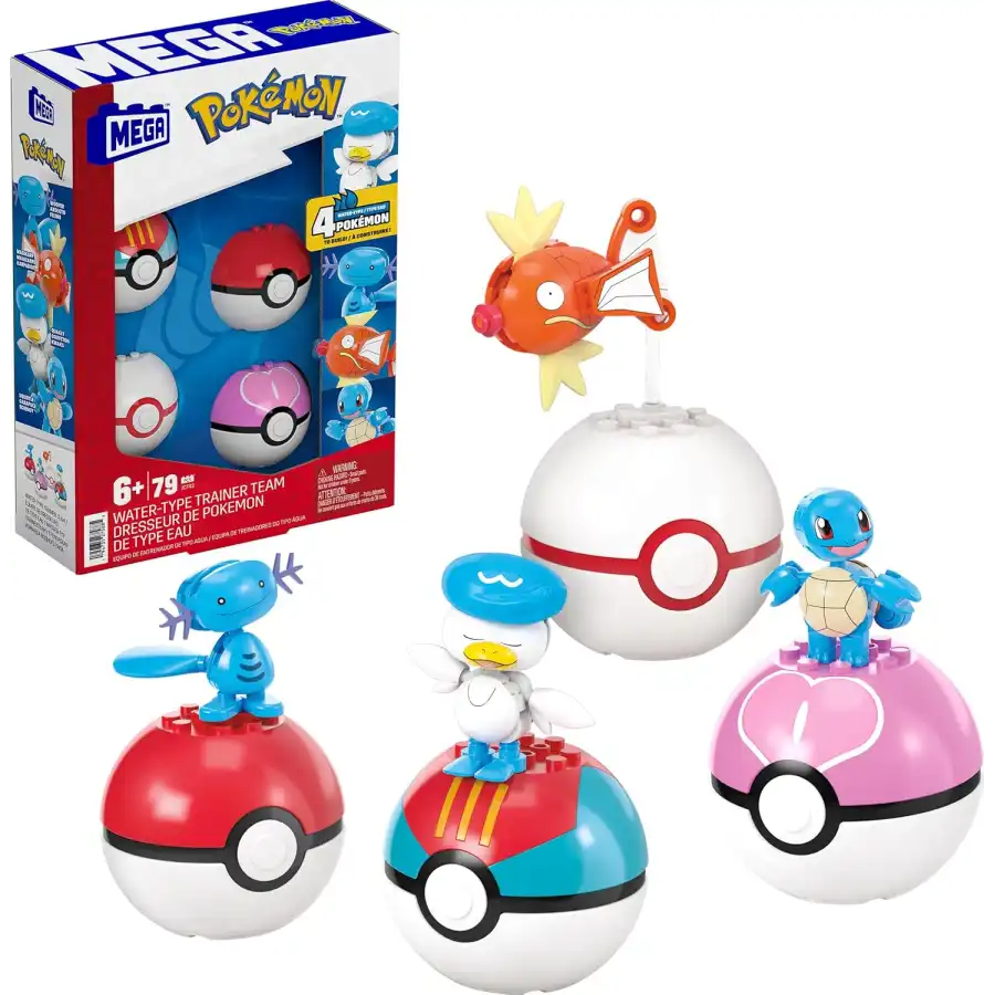 Mega Pokemon - Set 4 Pokeball di Tipo Acqua da costruire JCT42