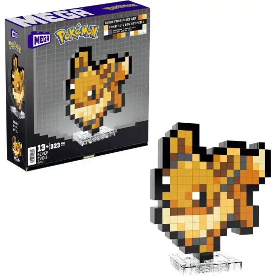 Mega Pokemon Pixel Art - Eevee in Stile Retrò Pixelato HTH78