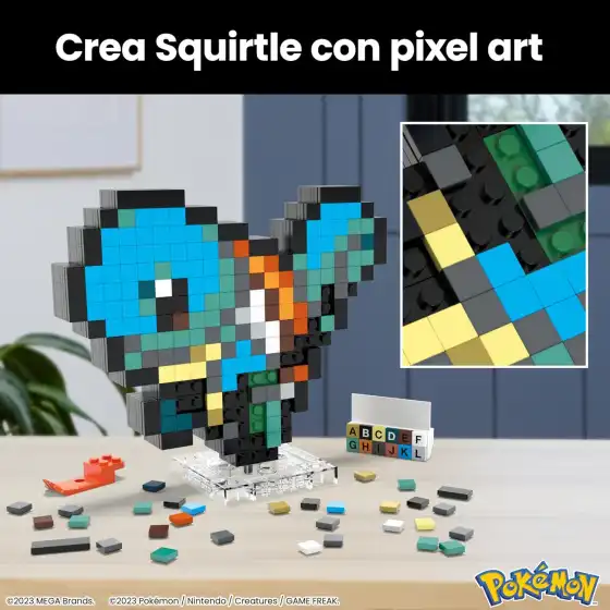 Mega Pokemon Pixel Art - Squirtle in Stile Retrò Pixelato HTH77