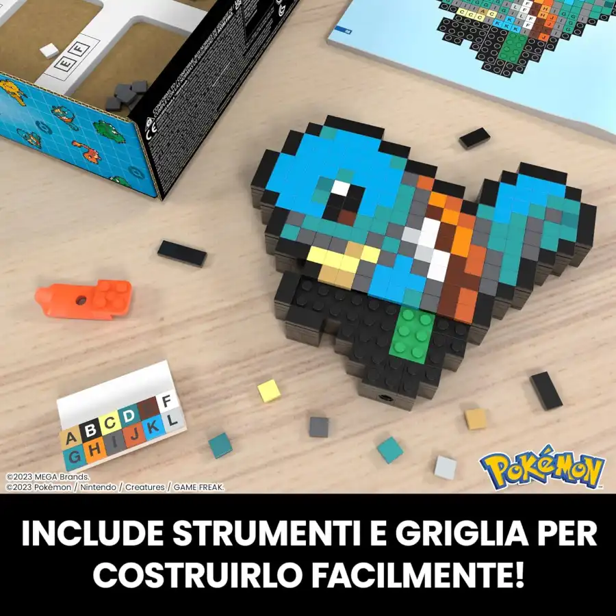 Mega Pokemon Pixel Art - Squirtle in Stile Retrò Pixelato HTH77