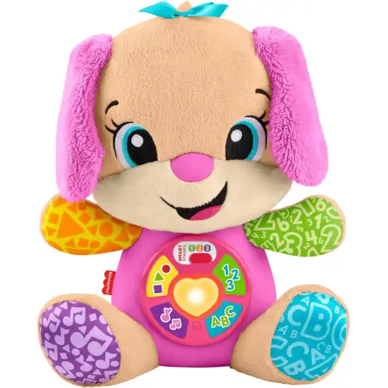 Fisher-Price Peluche Musicale Sis Smart Stages Fisher-Price Ridi E Impara Rosa, JFD35