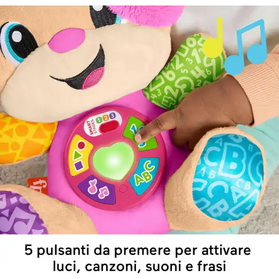 Fisher-Price Peluche Musicale Sis Smart Stages Fisher-Price Ridi E Impara Rosa, JFD35