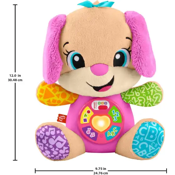Fisher-Price Peluche Musicale Sis Smart Stages Fisher-Price Ridi E Impara Rosa, JFD35