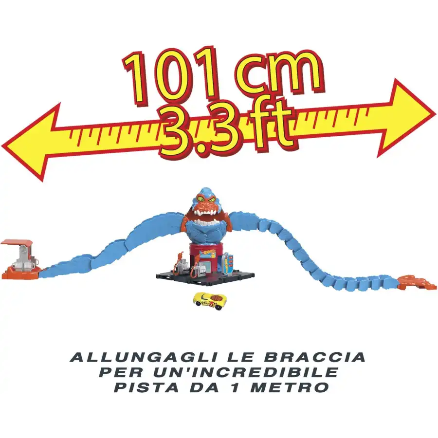 Hot Wheels - City Gorilla Attacco Distruttivo, Playset a Tema Stazione di Servizio con 1 Macchinina HDR30