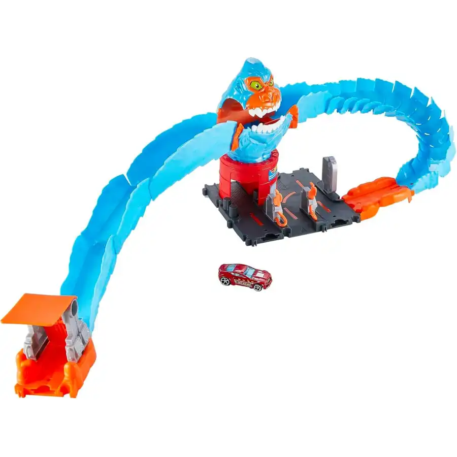 Hot Wheels - City Gorilla Attacco Distruttivo, Playset a Tema Stazione di Servizio con 1 Macchinina HDR30