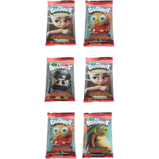 Skifidol Italian Brainrot - 6 bustine con 7 carte ciascuna, 1 carta special in ogni pacchetto, serie Universo Psichedelico