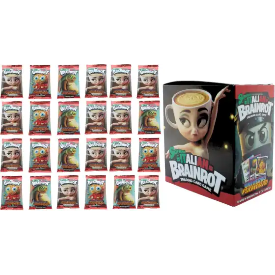Skifidol Italian Brainrot - BOX 24 bustine con 7 carte ciascuna, 1 carta special in ogni pacchetto, serie Universo Psichedelico