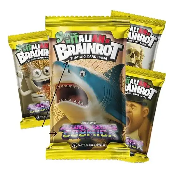 Skifidol Italian Brainrot - 12 bustine con 7 carte ciascuna di cui 1 carta special, serie Beta Allucinazione Cosmica