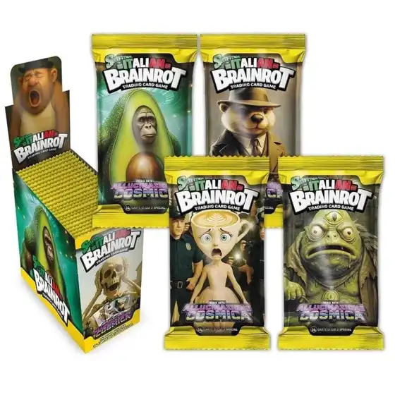 Skifidol Italian Brainrot - BOX 24 bustine con 7 carte ciascuna di cui 1 carta special, serie Beta Allucinazione Cosmica