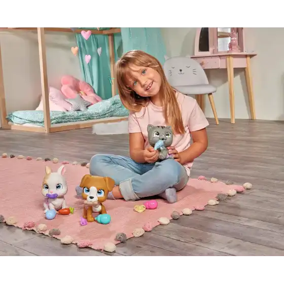 Simba - Pamper Petz Gattino Beve e Bagna con Pannolino con Zampina Gender Reveal