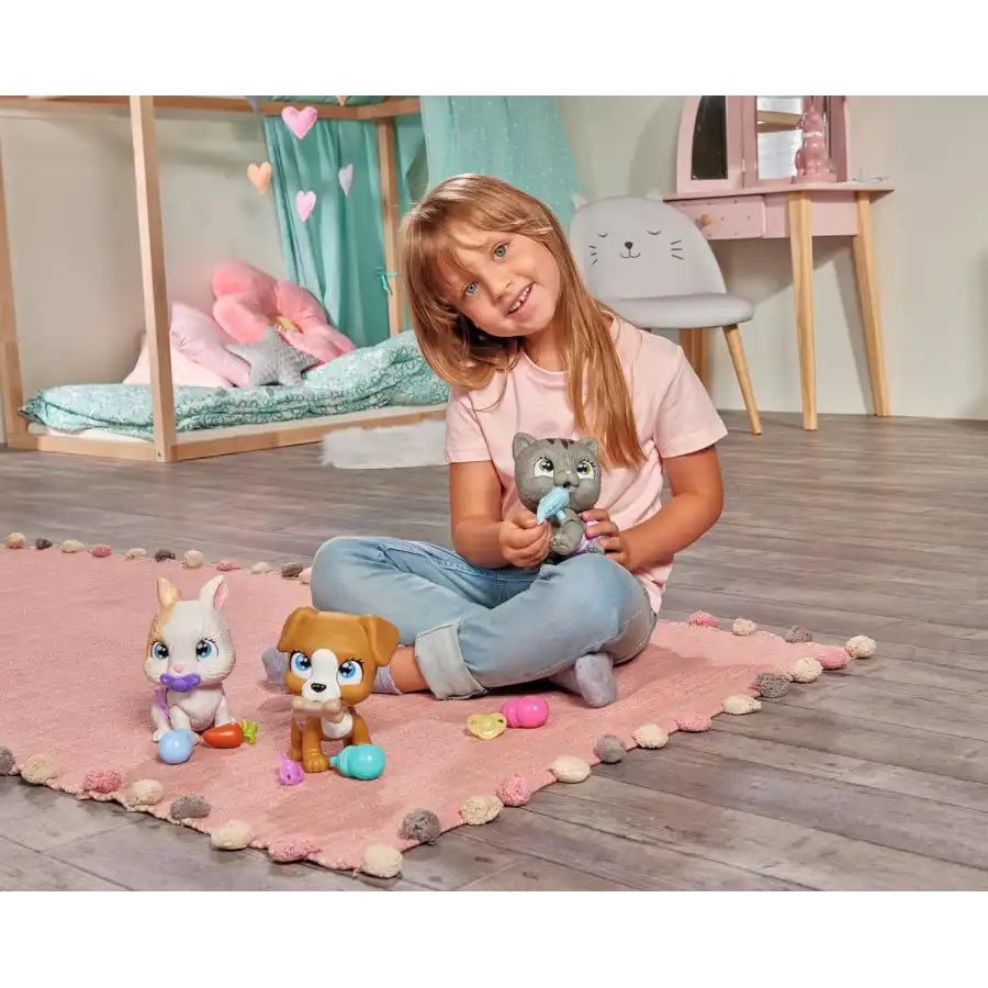 Simba - Pamper Petz Gattino Beve e Bagna con Pannolino con Zampina Gender Reveal