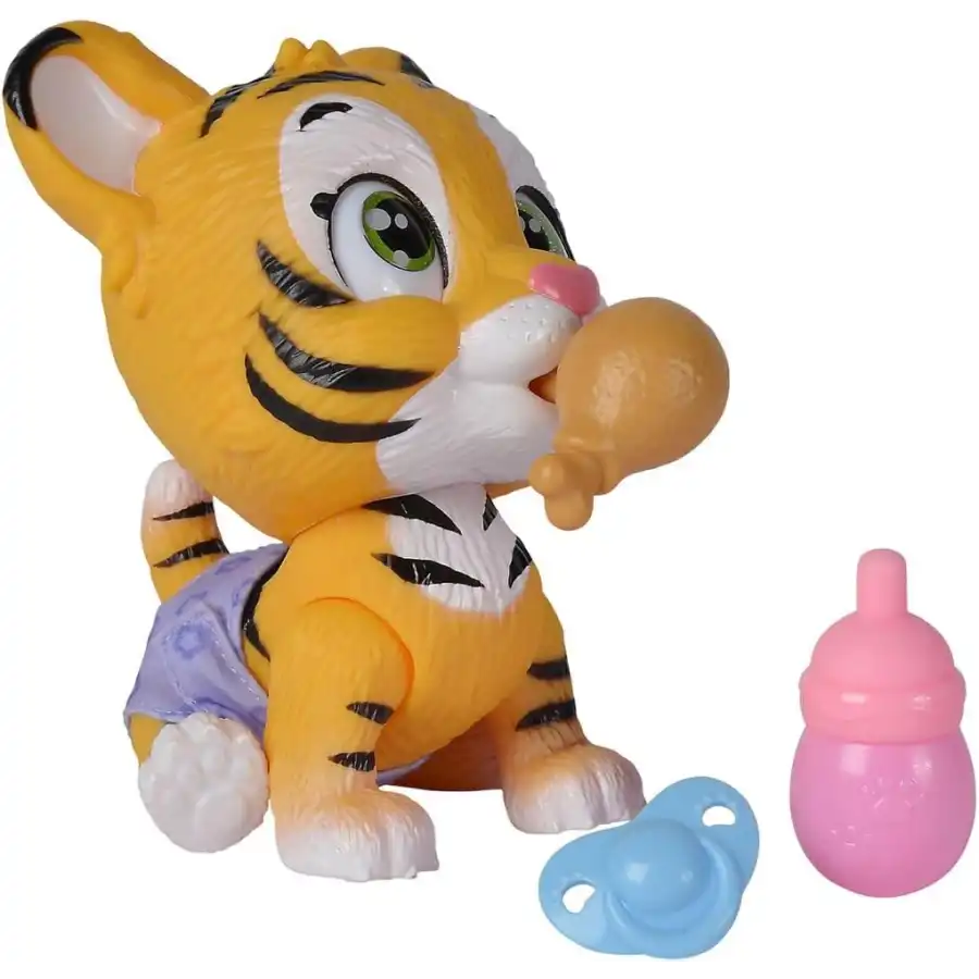 Simba - Pamper Petz Tigre Beve e Bagna con Pannolino con Zampina Gender Reveal